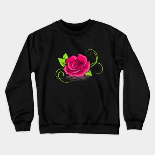 Nice red and green flower for valentine's day Crewneck Sweatshirt